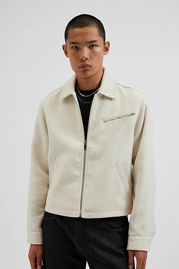 Standard Cloth Solid Brushed Zip Jacket in Neutral Cover