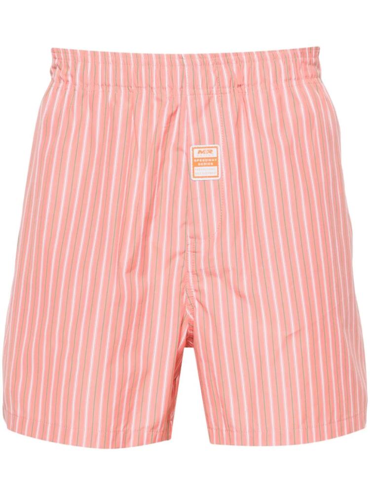 Martine Rose striped mid-rise deck shorts - Pink Cover