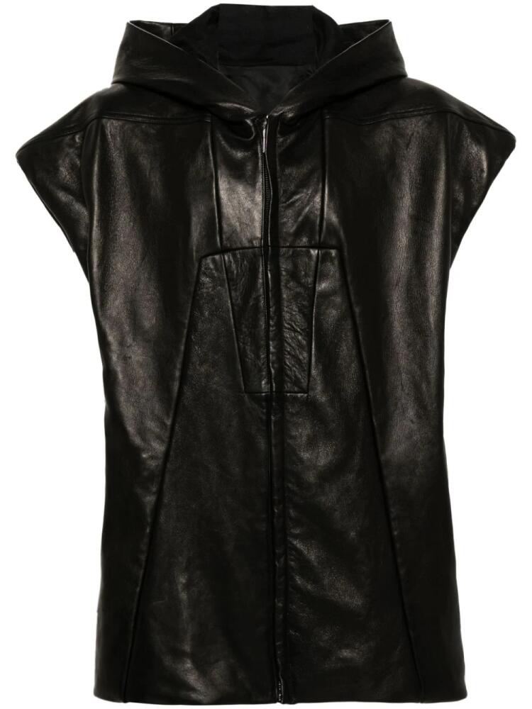 Rick Owens leather zipped gilet - Black Cover