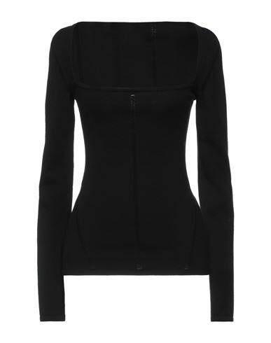 Ann Demeulemeester Woman Sweater Black Merino Wool, Polyester Cover