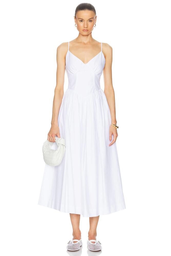 NICHOLAS Becker Princess Waist Midi Dress in White Cover