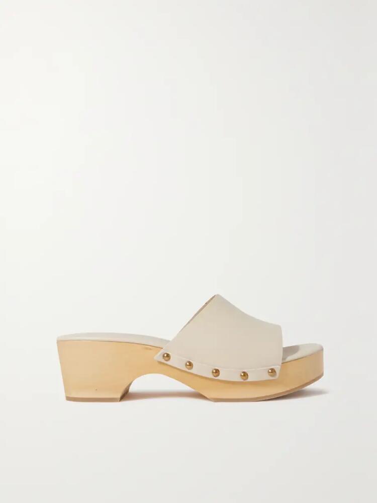 Aeyde - Bobbie Studded Leather Platform Clogs - Cream Cover