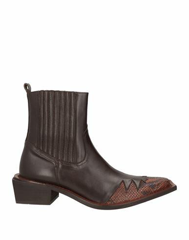 Martine Rose Man Ankle boots Dark brown Leather Cover