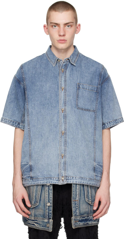 Juun.J Blue Patch Pocket Denim Shirt Cover