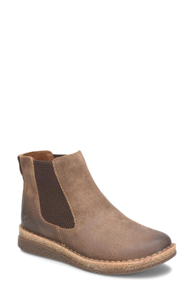 Børn Faline Wedge Chelsea Boot in Taupe Distressed Cover