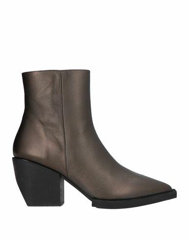 Paloma Barceló Woman Ankle boots Steel grey Leather Cover