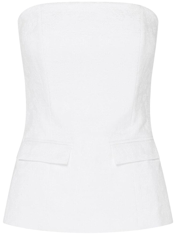 Anna Quan flap pockets strapless top - White Cover