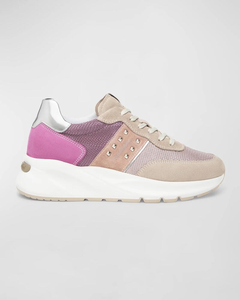 NeroGiardini Mixed Media Colorblock Fashion Sneakers Cover