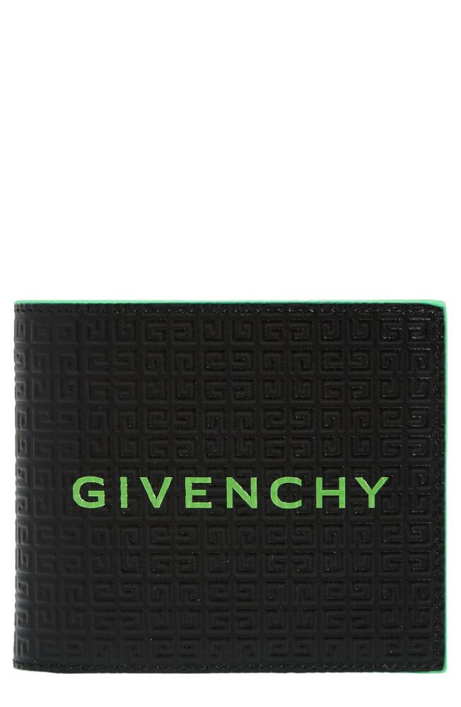 Givenchy 4G-Motif Leather Bifold Wallet in Black/Green Cover