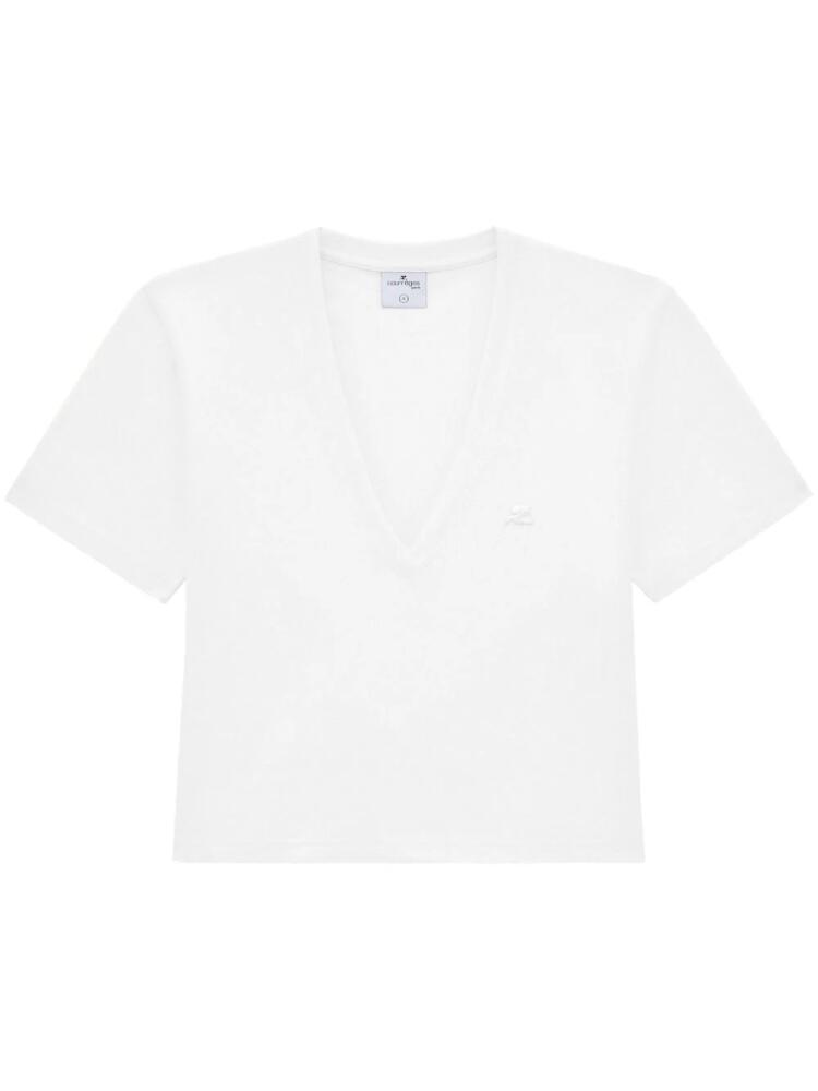 Courrèges logo-appliqué cotton T-shirt - White Cover