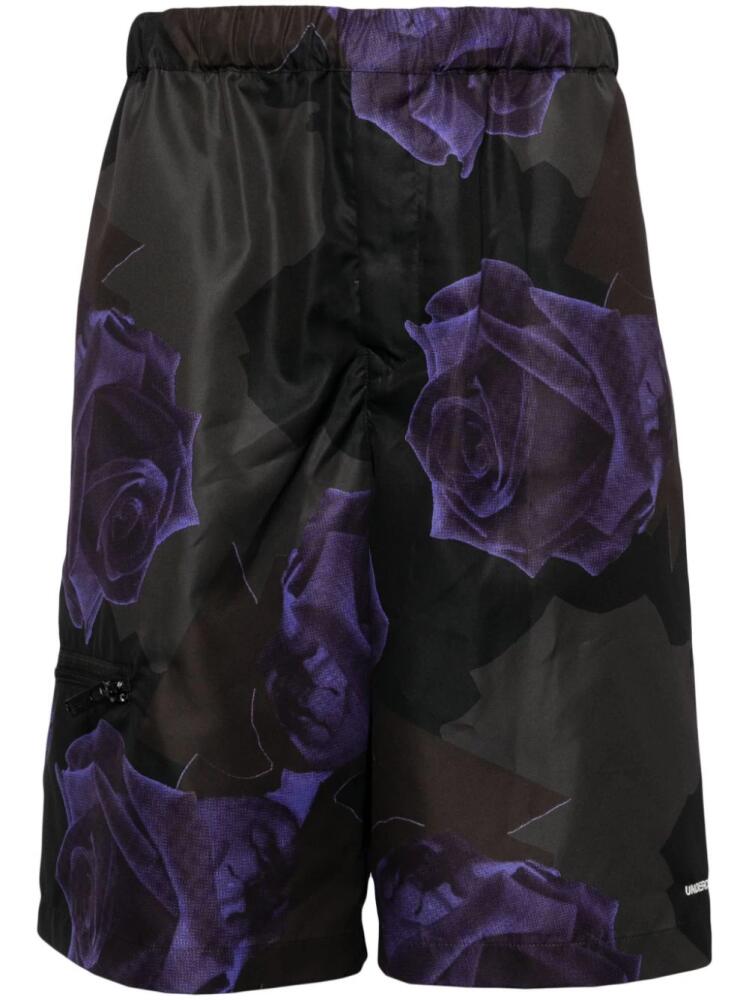 Undercover rose-print bermuda shorts - Black Cover