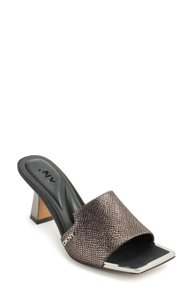 DKNY Kailyn Lizard Embossed Sandal in Pewter Cover