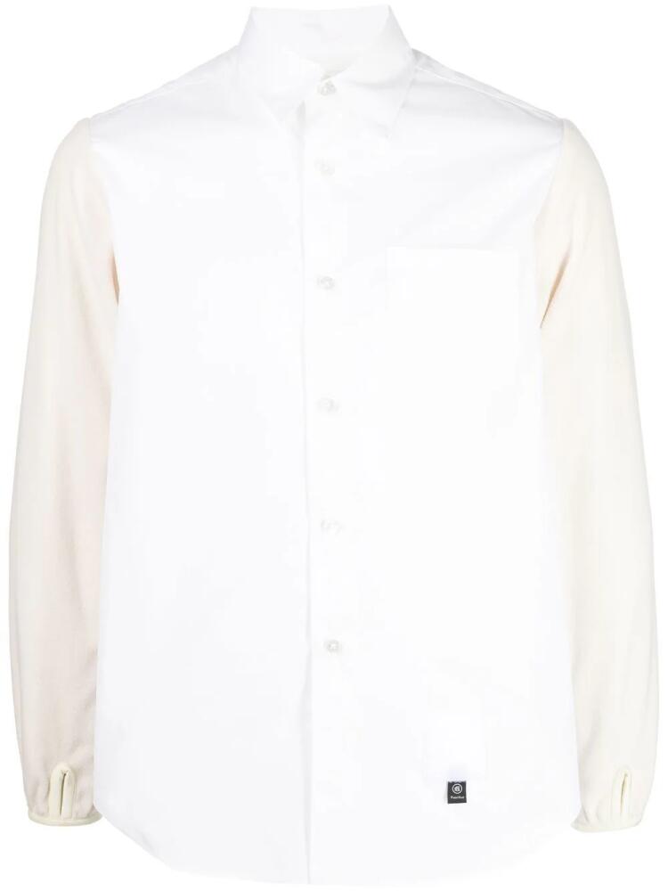 Fumito Ganryu panelled button-up shirt - White Cover