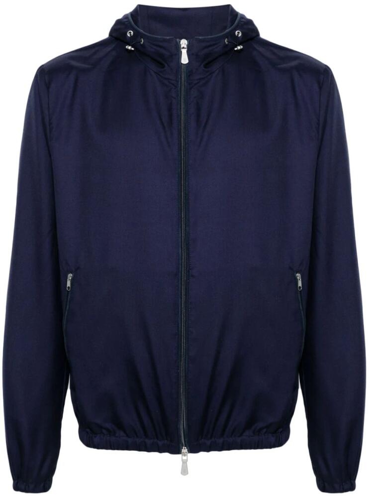 Eleventy zip-up hooded jacket - Blue Cover