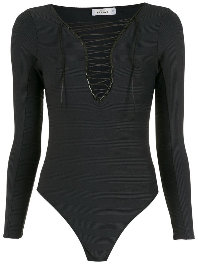 Amir Slama lace-neck bodysuit - Black Cover