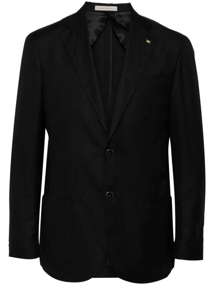 Corneliani brooch-detail single-breasted blazer - Black Cover