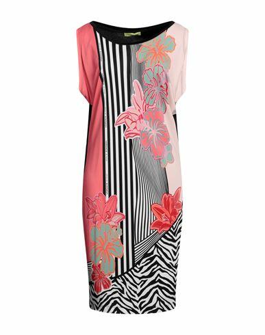 Versace Jeans Woman Midi dress Coral Viscose, Elastane Cover