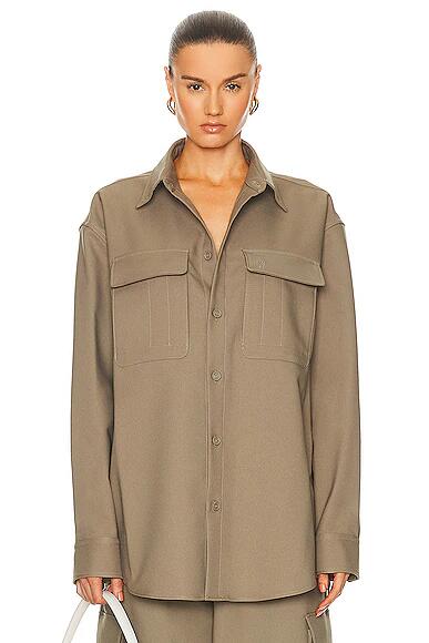 OFF-WHITE Drill Military Overshirt in Brown Cover