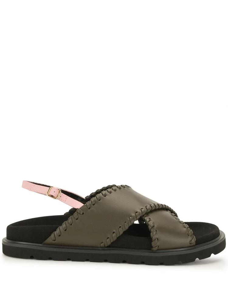 Reike Nen leather crossover sandals - Green Cover