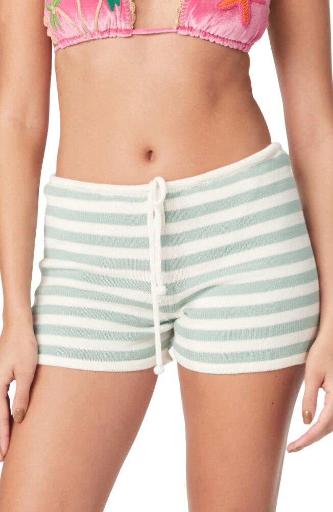 Capittana Maddy Stripe Cover-Up Shorts in Mint Cover