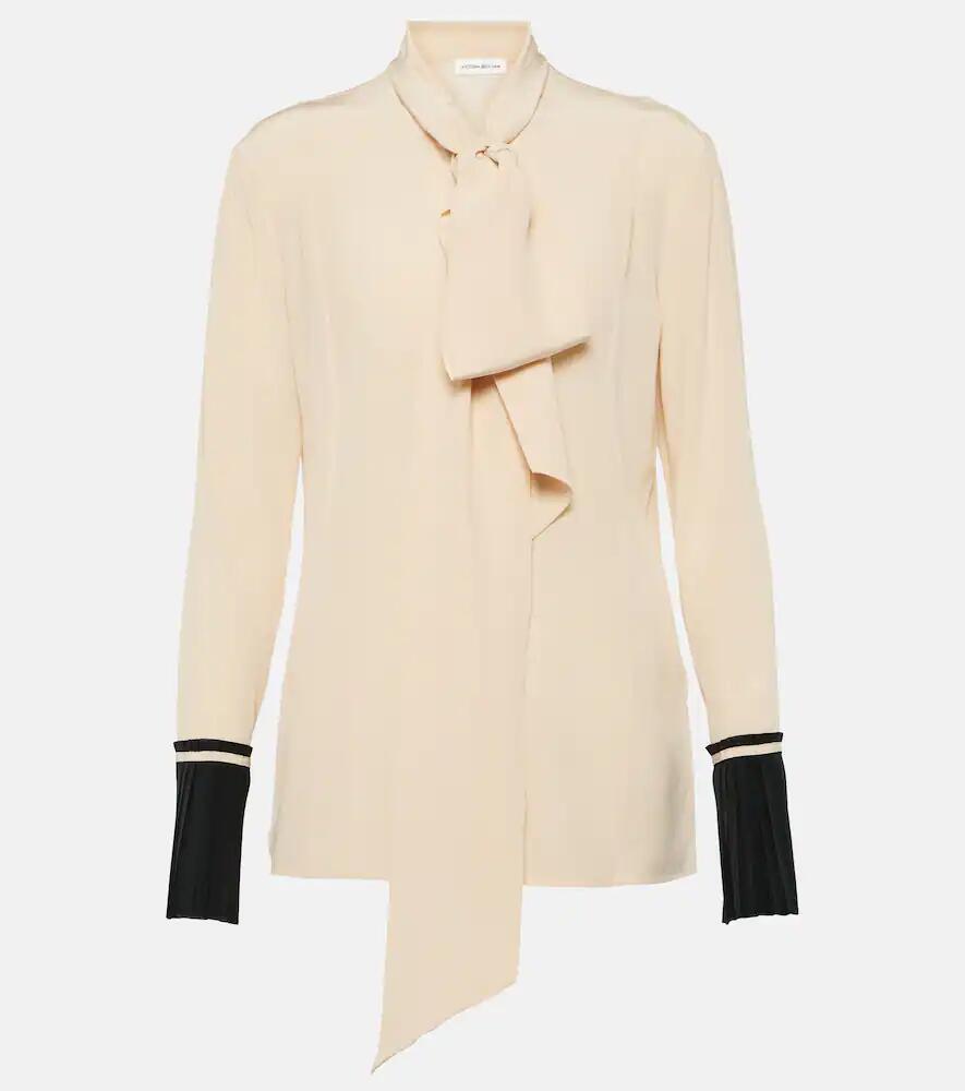 Victoria Beckham Bow tie-neck silk crêpe blouse Cover