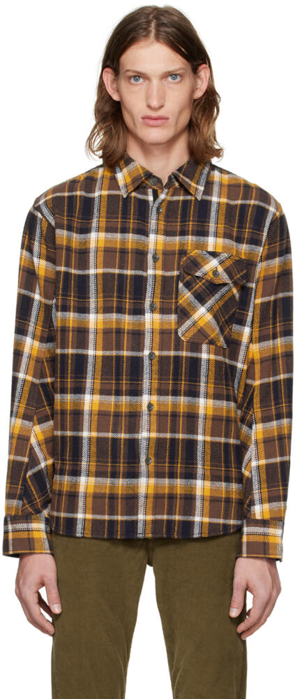 rag & bone Brown Engineered Plaid Shirt Cover