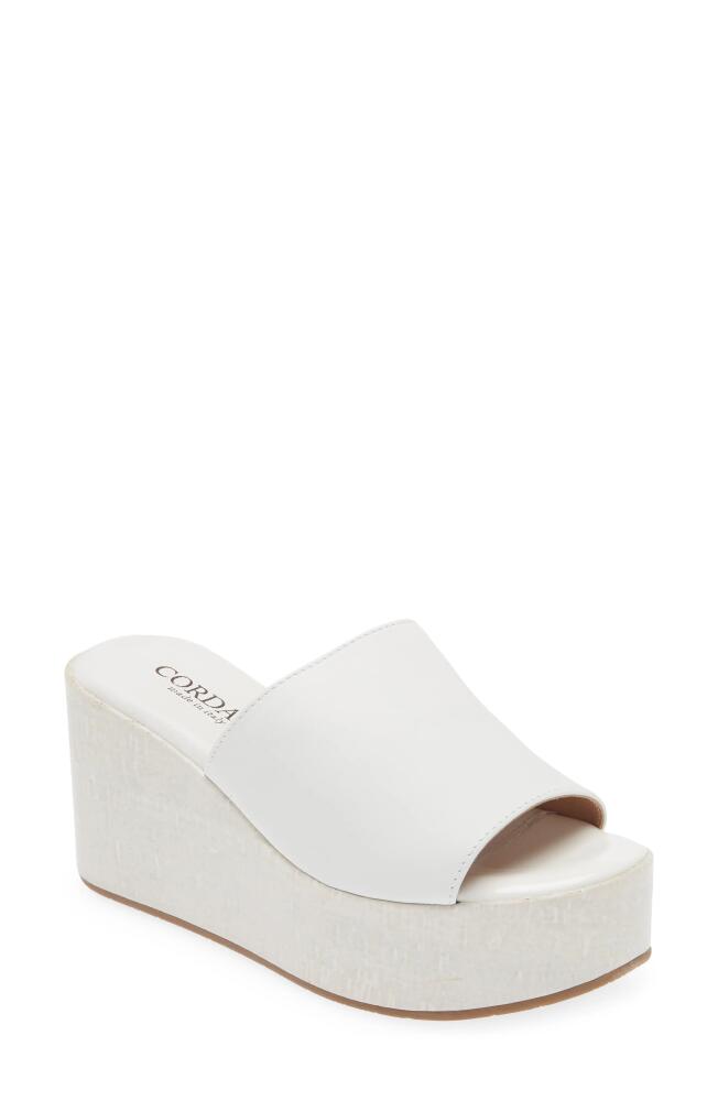 Cordani Jozie Platform Wedge Slide Sandal in Nappa Bianco Cover