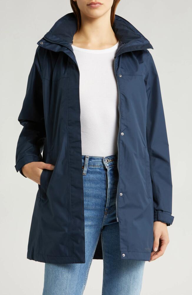 Helly Hansen Aden Waterproof Hooded Longline Rain Jacket in Navy Cover