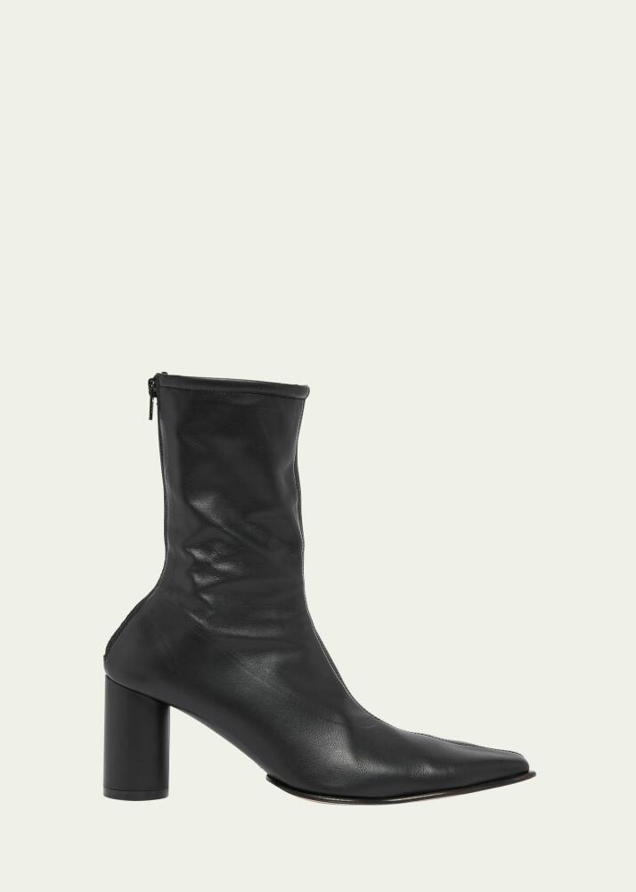 MM6 Maison Margiela Leather Square-Toe Zip Booties Cover