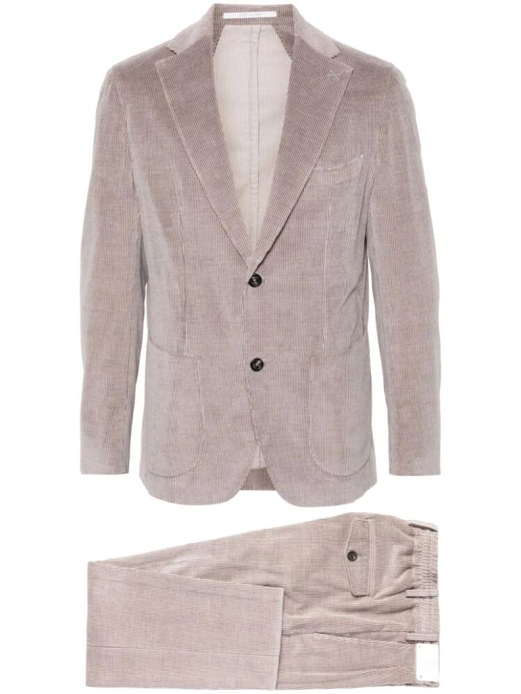 Eleventy single-breasted corduroy suit - Neutrals Cover