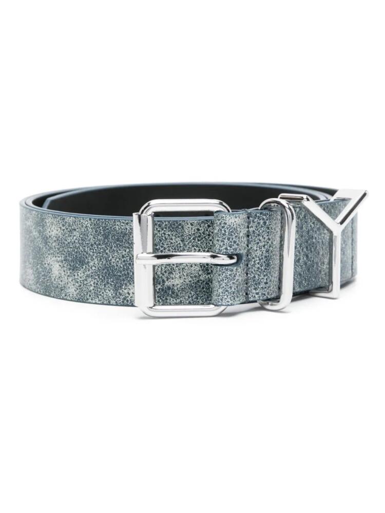 Y/Project Y distressed leather belt - Blue Cover