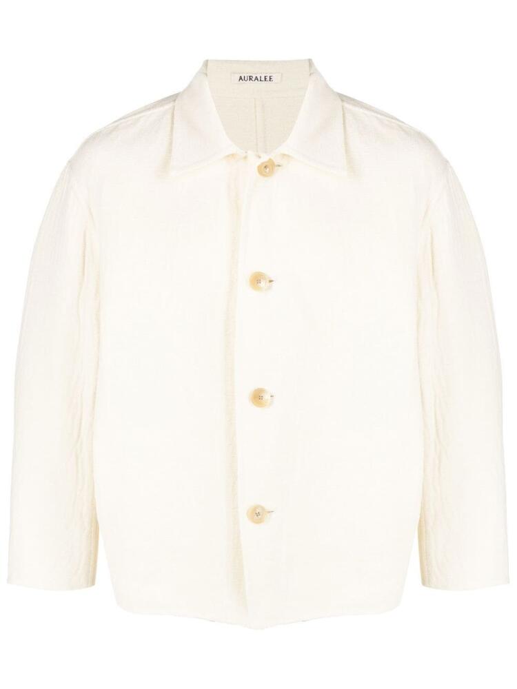 Auralee cotton-wool classic shirt jacket - Neutrals Cover