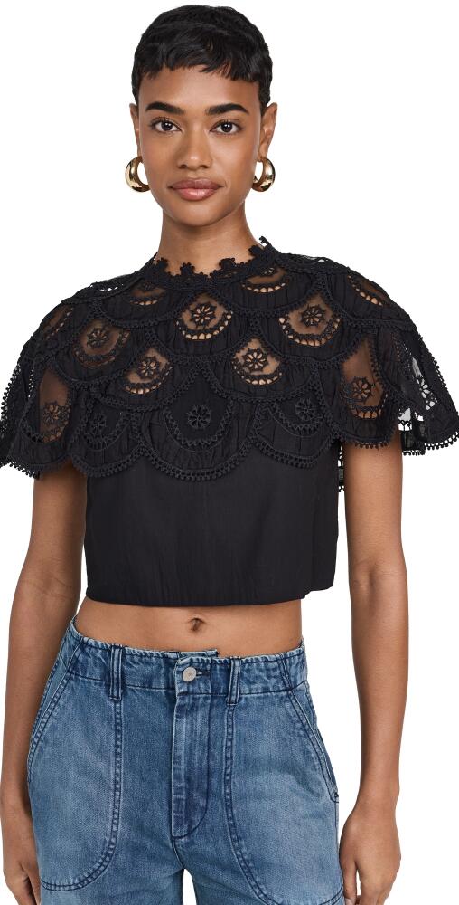 Sea Drea Embroidery Top Black Cover