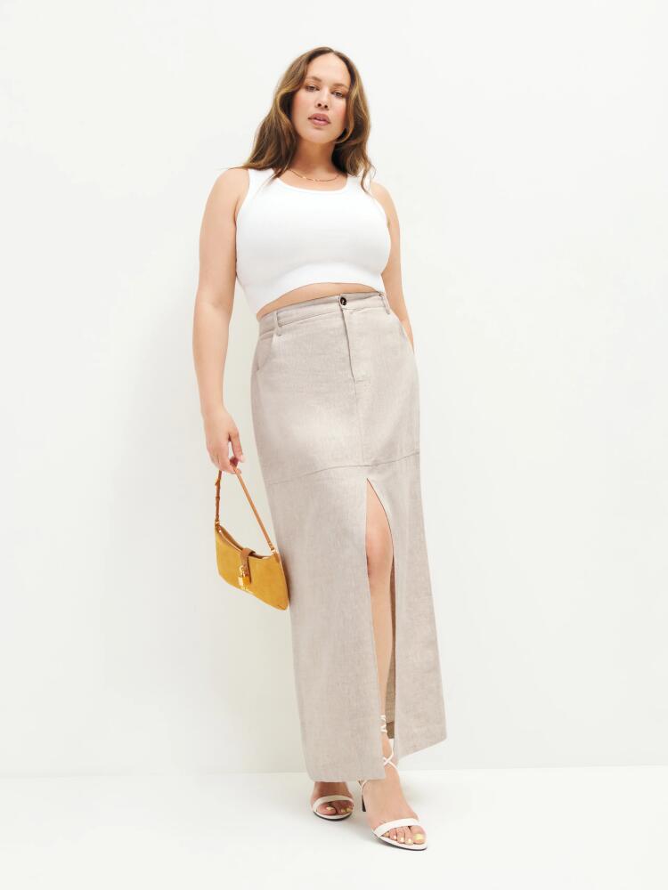 Reformation Tazz Maxi Linen Skirt Es Cover