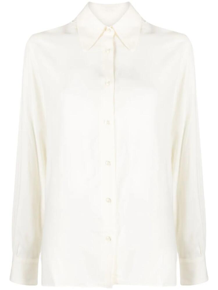 Officine Generale pointed-collar button-up shirt - Neutrals Cover