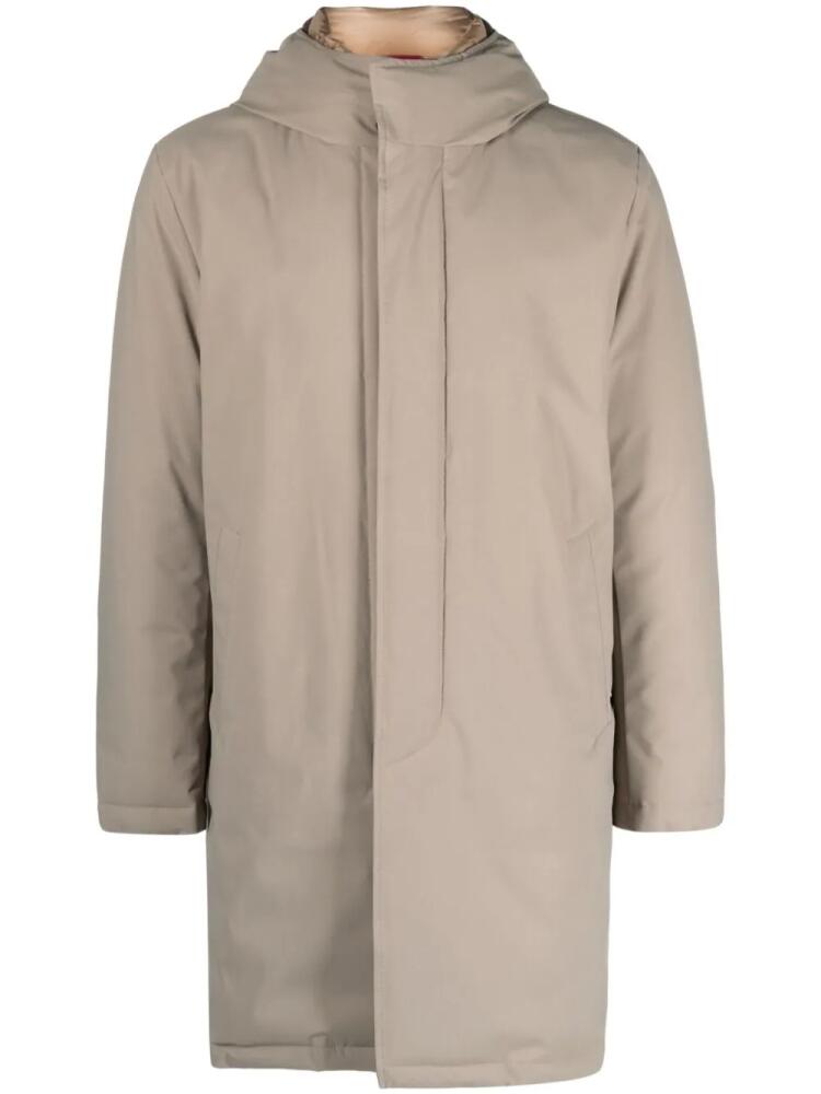 Fay layered padded parka coat - Neutrals Cover