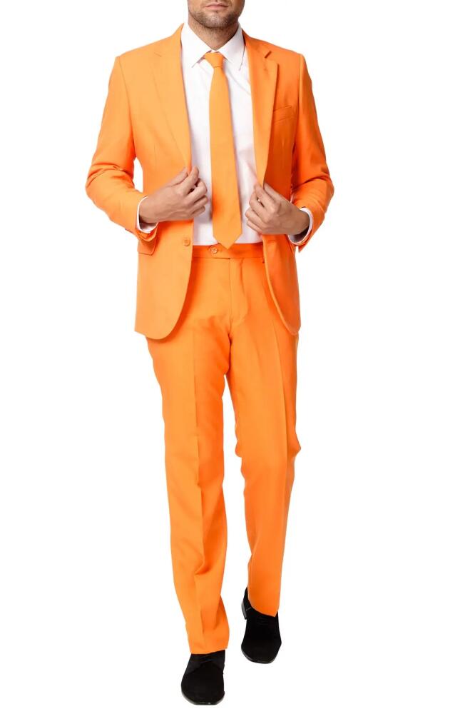 OppoSuits 'The Orange' Trim Fit Two-Piece Suit with Tie Cover