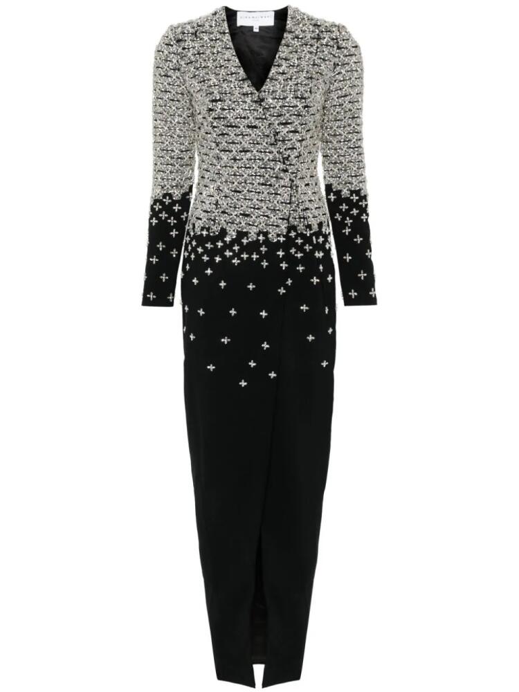 Dina Melwani crystal-embellished maxi coat - Black Cover