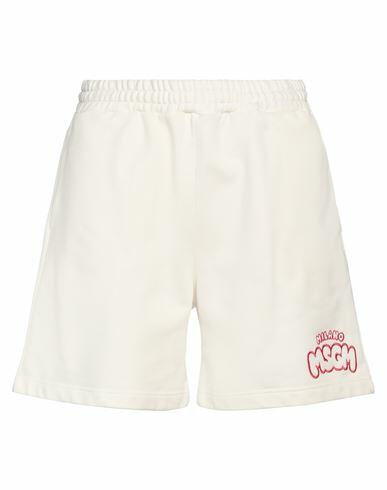 Msgm Man Shorts & Bermuda Shorts Off white Cotton Cover