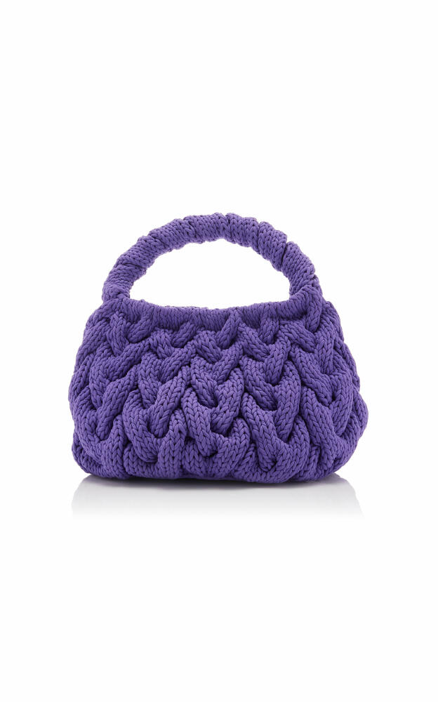 JW Anderson - Cable-Knit Chenille Bag - Purple Cover