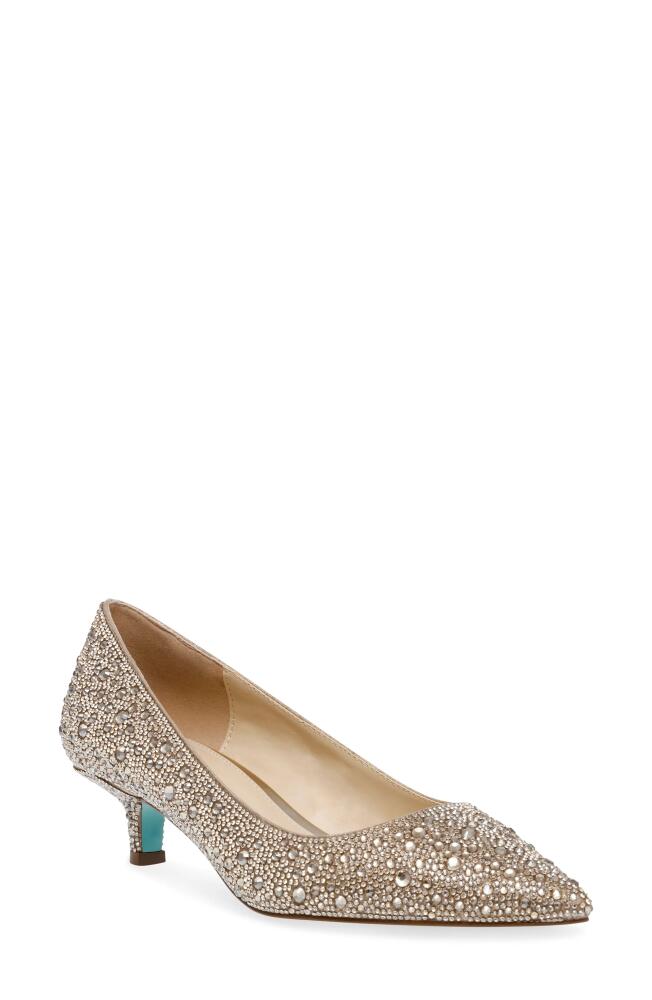 Betsey Johnson Scout Pointed Toe Kitten Heel Pump in Light Gold Cover