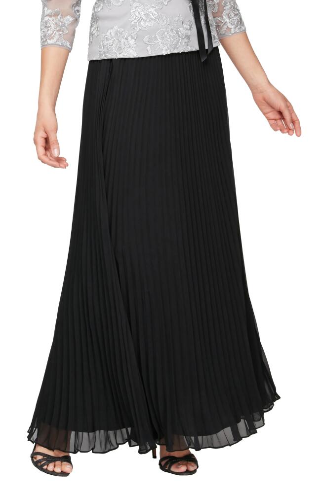 Alex Evenings Pleated Chiffon Skirt in Black Cover