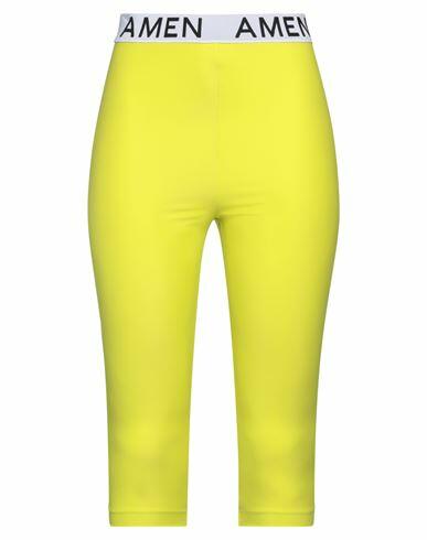 Amen Woman Leggings Acid green Polyamide, Elastane, Polyester Cover