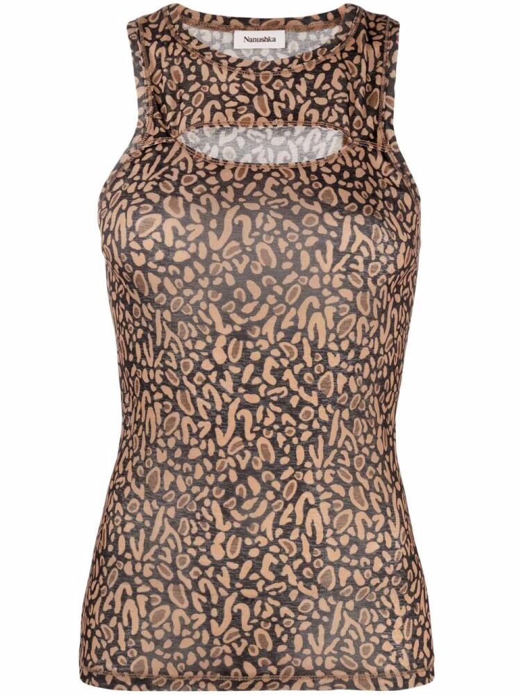 Nanushka ocelot-print tank top - Black Cover