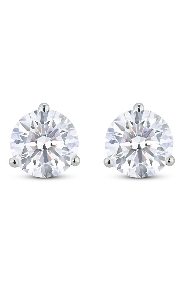 LIGHTBOX Round Lab Grown Diamond Stud Earrings in 4.0Ctw White Gold Cover