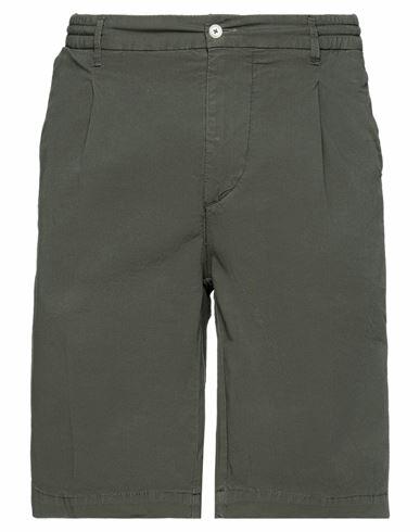 0/zero Construction Man Shorts & Bermuda Shorts Military green Cotton, Elastane Cover