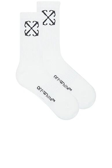 OFF-WHITE Arrow Mid Calf Socks in White Cover