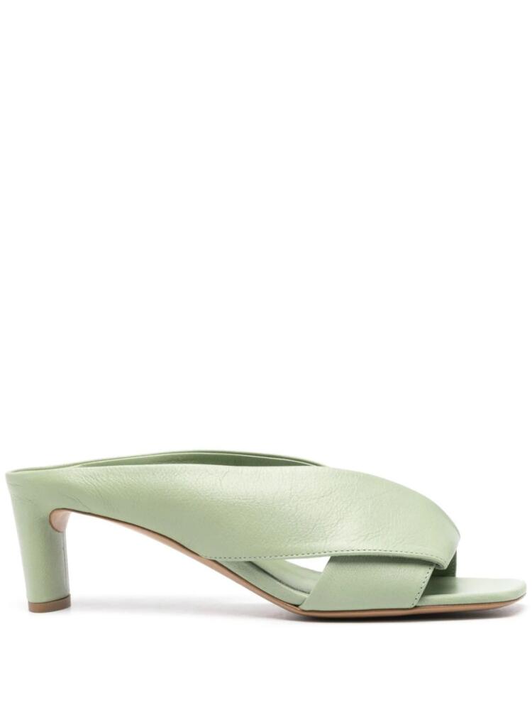 Del Carlo Moor 55mm leather mules - Green Cover