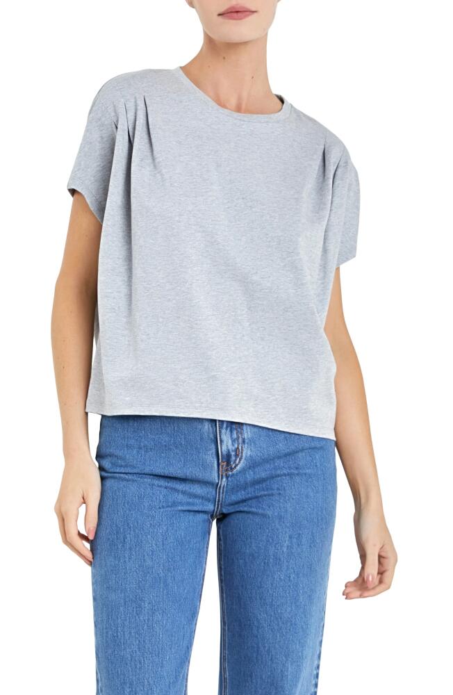 English Factory Pleat Shoulder T-Shirt in Heather Grey Cover