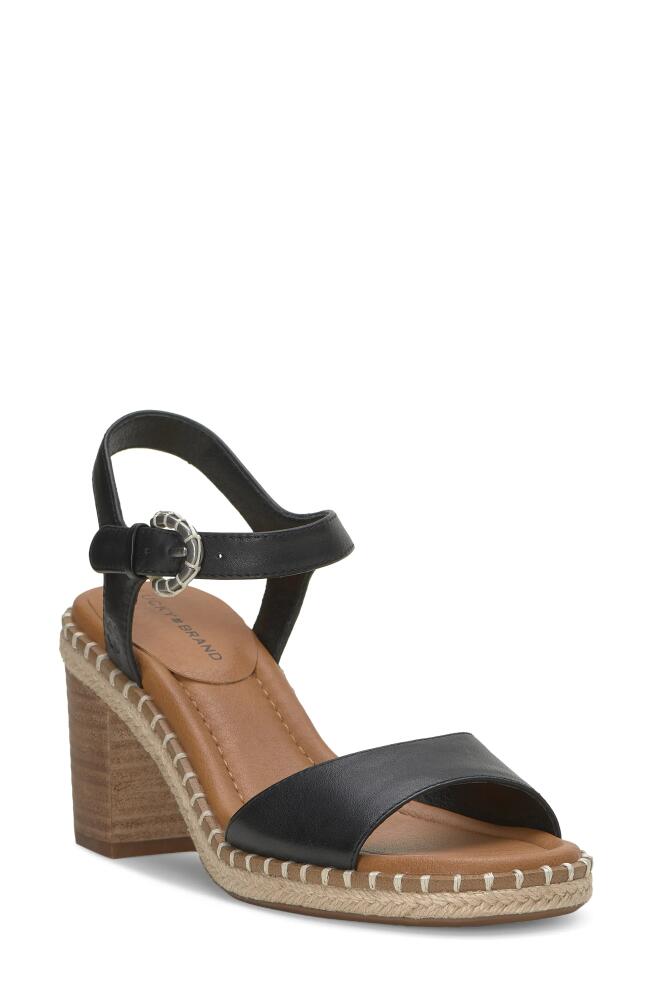 Lucky Brand Jennyl Ankle Strap Espadrille Sandal in Black Milkol Cover